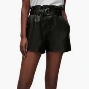 Allsaints Erica Lea Leather Shorts